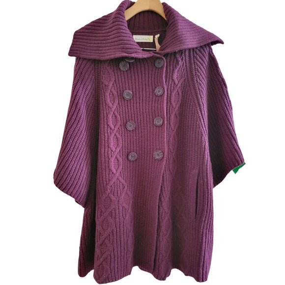 Anthropologie Charlie & Robin Wool Purple Sweater Cardigan Knit size Medium - Picture 1 of 6